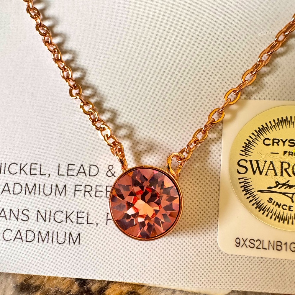 Aura Rose Gold Necklace with Swarovski Crystal